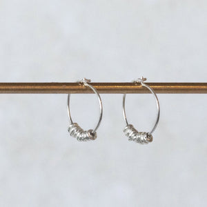 
                  
                    recycled sterling silver nugget hoop earrings by Lucy Kemp Jewellery 
                  
                