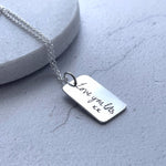 Lucy Kemp Jewellery sterling silver personalised handwriting pendant