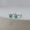 sterling silver mini amazonite studs