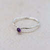 sterling silver birthstone stacking ring - amethyst