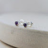 sterling silver mini amethyst studs