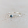 Sterling silver birthstone stacking ring - aquamarine
