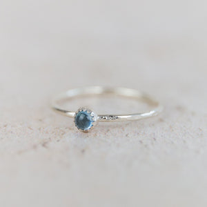 
                  
                    Sterling silver birthstone stacking ring - aquamarine
                  
                