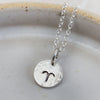 sterling silver personalised zodiac dinky pendant by Lucy Kemp Jewellery