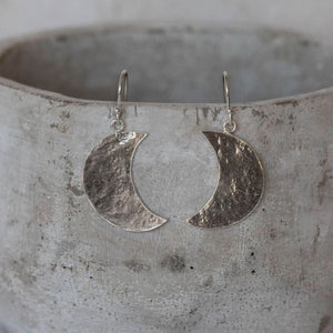 
                  
                    sterling silver crescent moon earrings handmade by Lucy Kemp Jewellery 
                  
                
