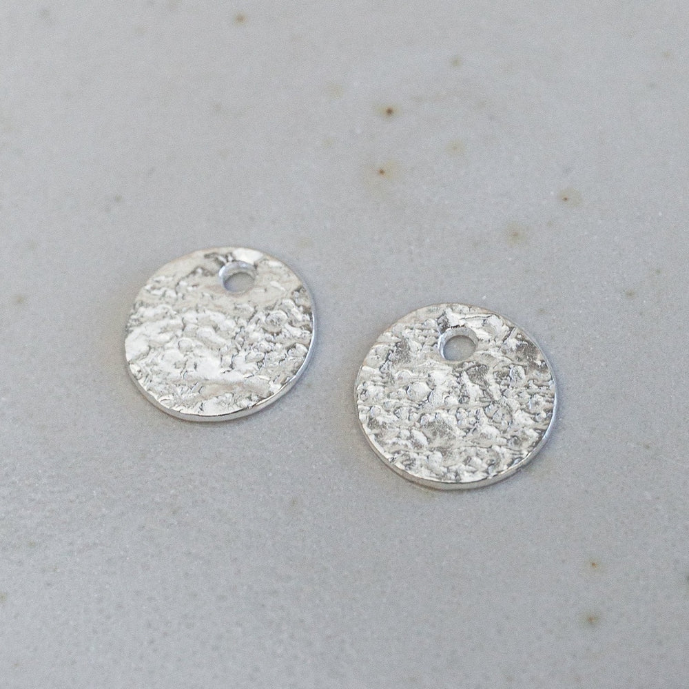 
                  
                    sterling silver textured circle charms
                  
                
