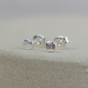 
                  
                    sterling silver textured mini circle studs
                  
                