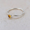 sterling silver birthstone stacking ring - citrine