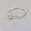 sterling silver birthstone stacking ring - crystal quartz