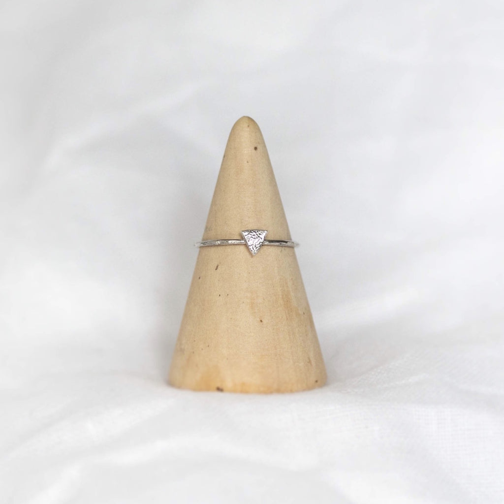 sterling silver mini triangle charm ring