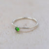 sterling silver birthstone stacking ring - emerald CZ (SYN)