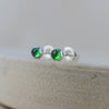 sterling silver mini emerald studs