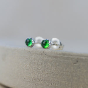 
                  
                    sterling silver mini emerald studs
                  
                