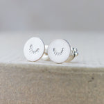 sterling silver eye lashes stamped studs