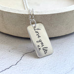 Lucy Kemp jewellery sterling silver personalised handwriting pendant