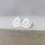 sterling silver face stamped studs