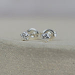 sterling silver textured mini flower studs