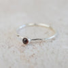 sterling silver birthstone stacking ring - garnet