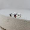 sterling silver mini garnet studs