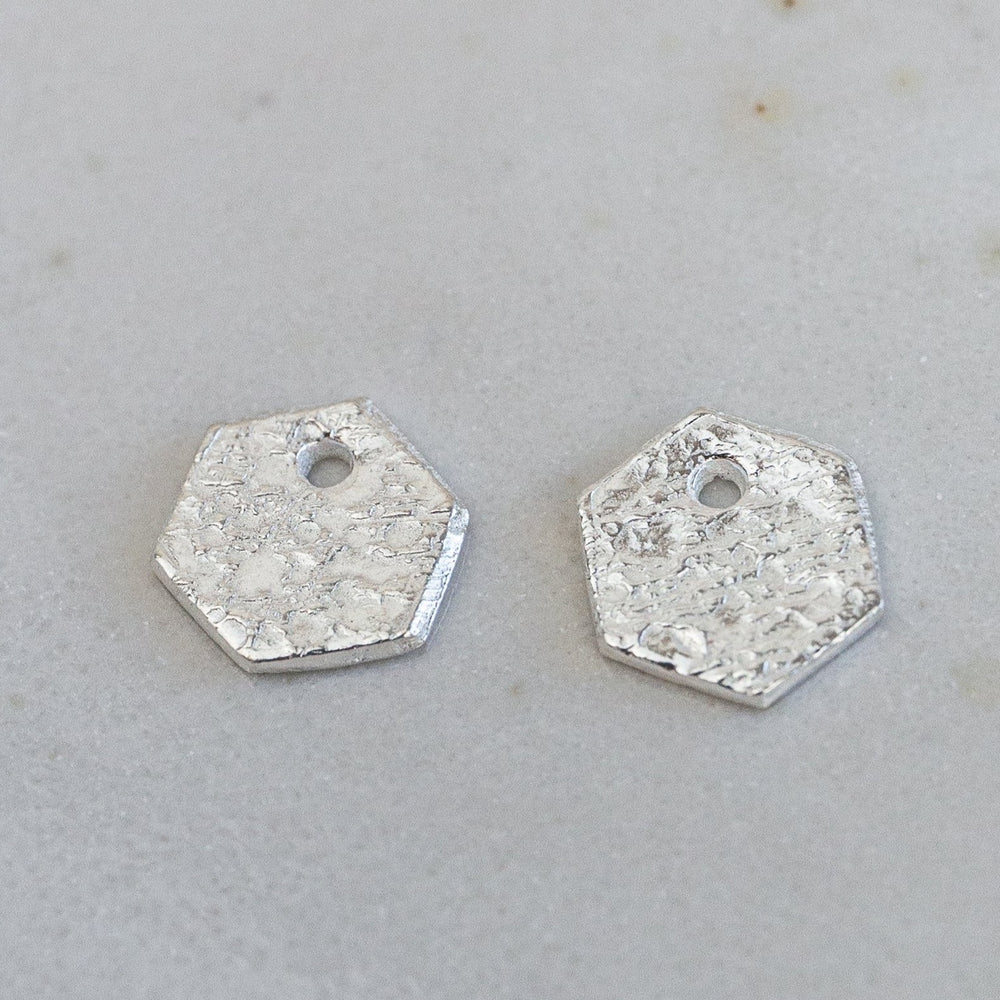 
                  
                    sterling silver textured hexagon charms
                  
                