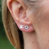 Handmade Sterling Silver Mini Mismatch studs, mix and match your own pair. Made by Lucy Kemp Jewellery.