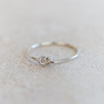 sterling silver love knot ring handmade by Lucy Kemp Jewellery