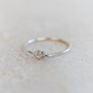 
                  
                    sterling silver love knot ring handmade by Lucy Kemp Jewellery
                  
                