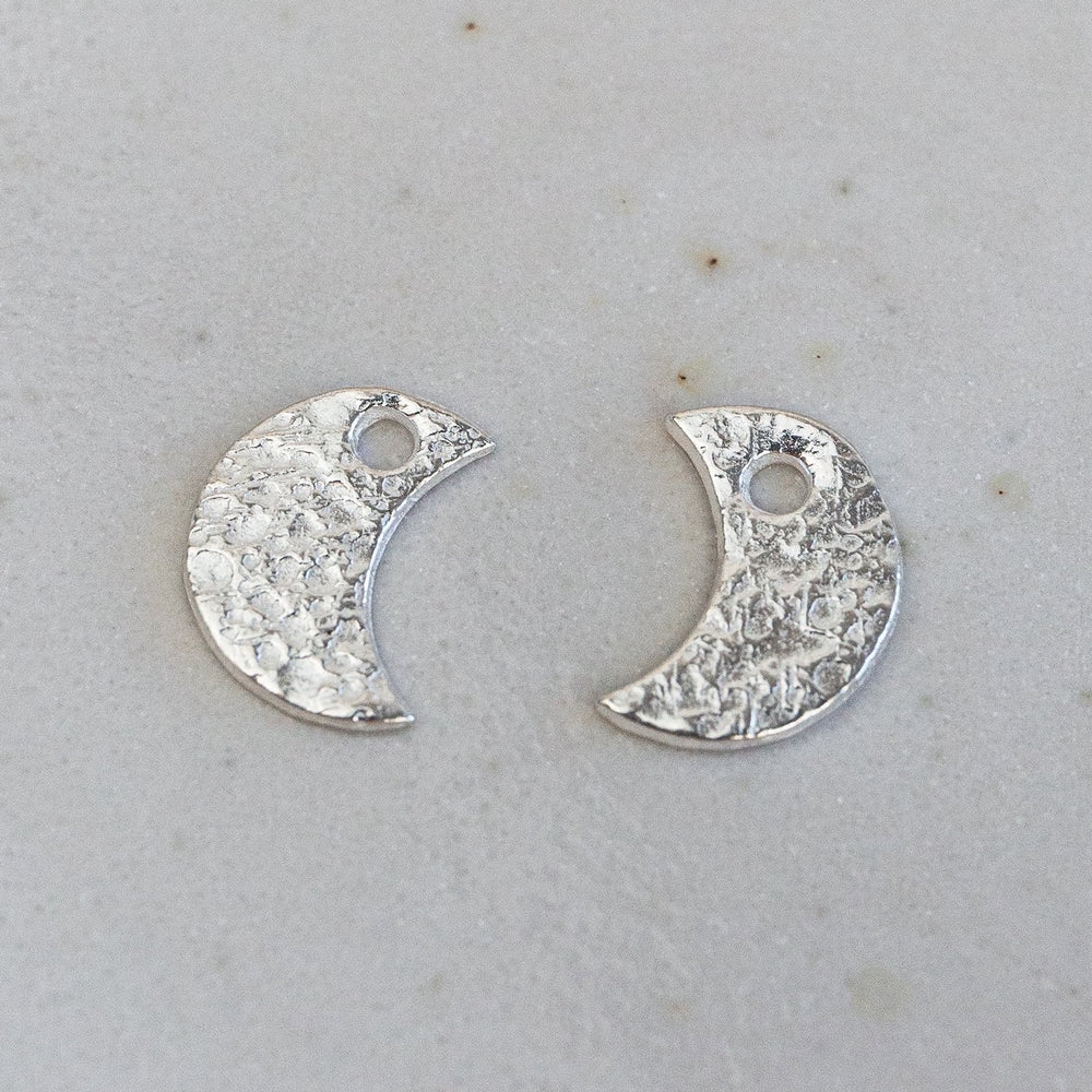 
                  
                    sterling silver textured moon charms
                  
                