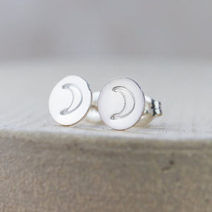 
                  
                    sterling silver open moon stamped studs
                  
                