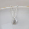 handmade recycled sterling silver one nugget charm necklace by Lucy Kemp Jewellery