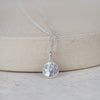 handmade recycled sterling silver one nugget charm necklace by Lucy Kemp Jewellery