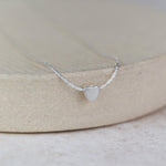 sterling silver heart bead charm necklace handmade by Lucy Kemp Jewellery - 1 charm
