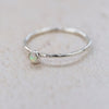 sterling silver birthstone stacking ring - opal