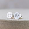 sterling silver paw print studs
