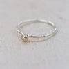 sterling silver birthstone stacking ring - pearl