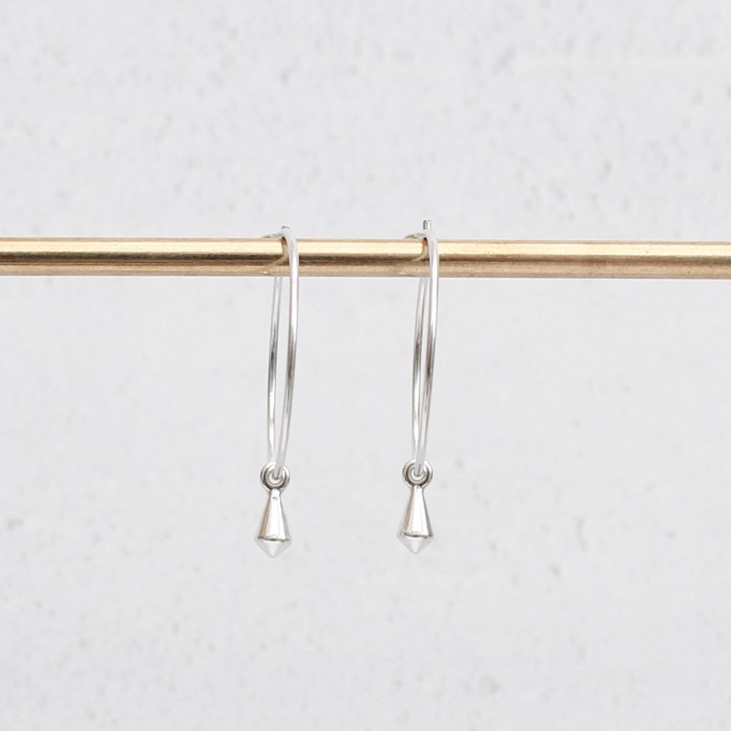 Sterling Silver Charm Hoops with Pendulum