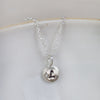 handmade recycled sterling silver one nugget charm necklace by Lucy Kemp Jewellery - personalised