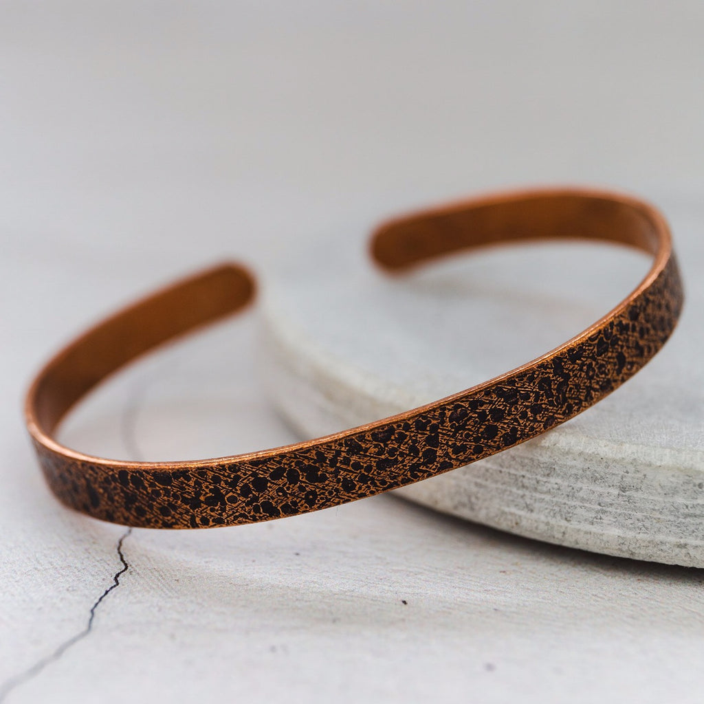 Copper Unisex Textured Cuff