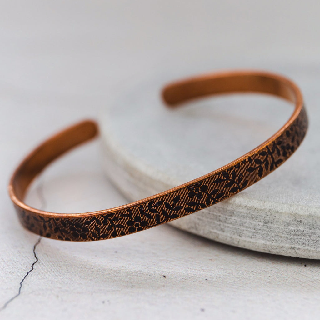 Copper Unisex Textured Cuff