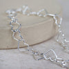 sterling silver geo heart link chain bracelet handmade by Lucy Kemp Jewellery