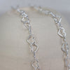 sterling silver geo heart link chain necklace handmade by Lucy Kemp Jewellery