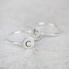 sterling silver personalised initial charm ring handmade and engraved by Lucy Kemp Jewellery  - 2 ring shot