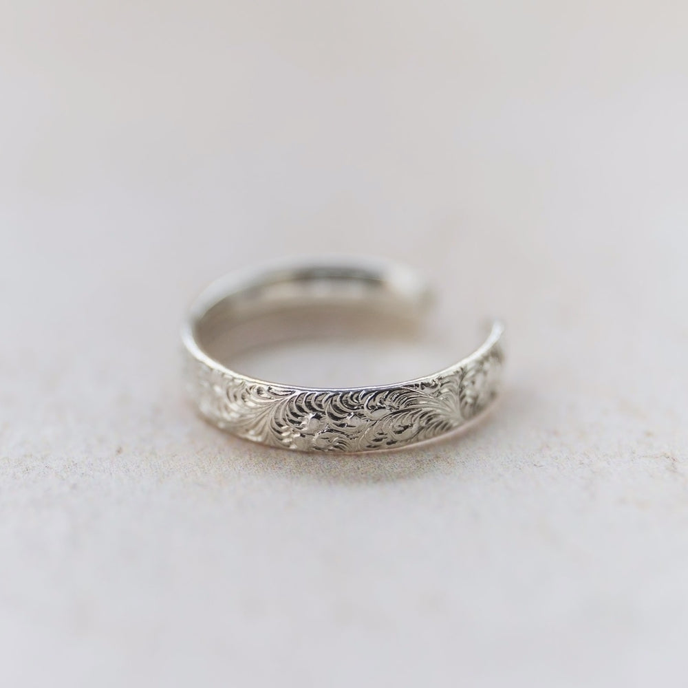 recycled sterling silver lace textured toe ring
