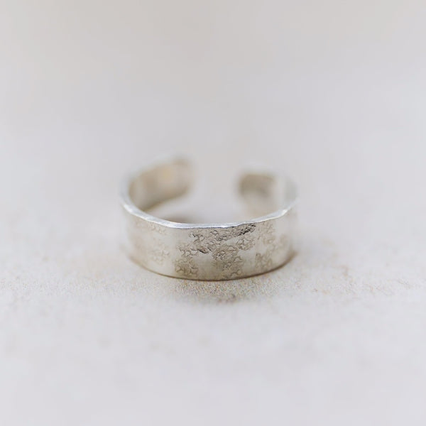 sterling silver hammered toe ring by Lucy Kemp Jewellery