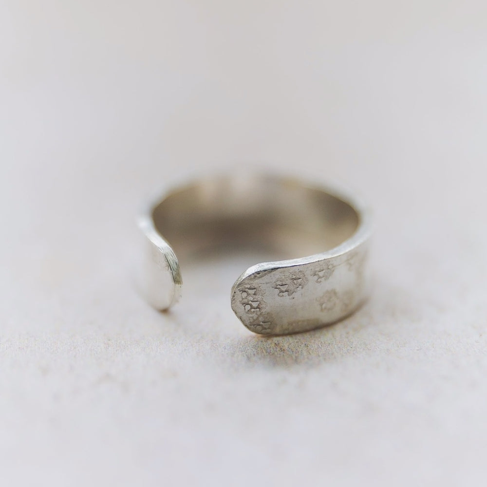 sterling silver hammered toe ring by Lucy Kemp Jewellery