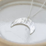 sterling silver large crescent moon pendant