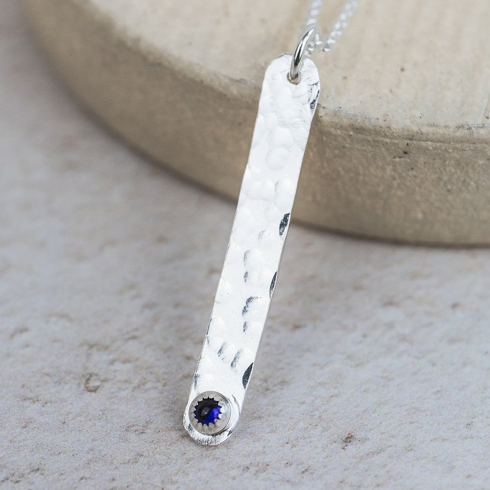 sterling silver drop bar birthstone collection by Lucy Kemp Jewellery