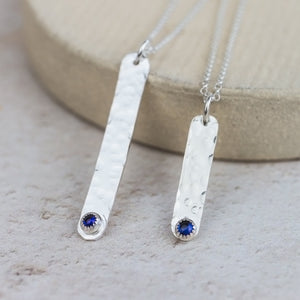 
                  
                    sterling silver drop bar birthstone collection by Lucy Kemp Jewellery
                  
                