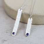 sterling silver drop bar birthstone collection by Lucy Kemp Jewellery