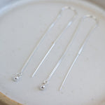 sterling silver ball bead threader earrings